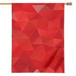 Red Polygonal Geometric Print House Flag