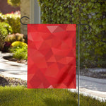 Red Polygonal Geometric Print House Flag