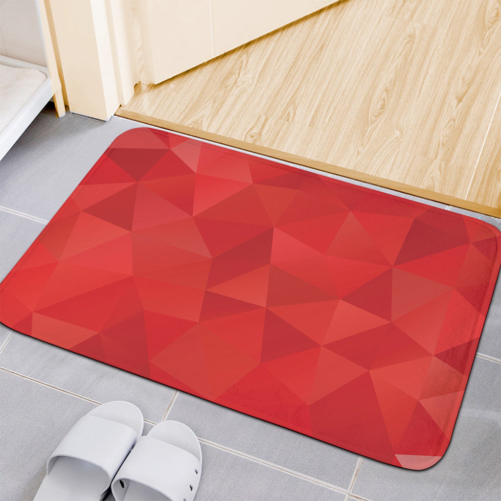 Red Polygonal Geometric Print Indoor Door Mat