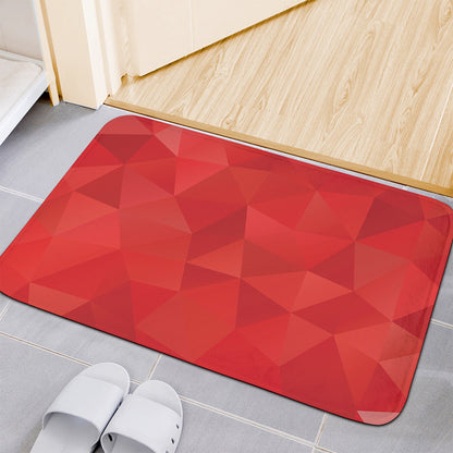 Red Polygonal Geometric Print Indoor Door Mat