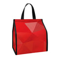 Red Polygonal Geometric Print Insulated Lunch Tote