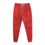 Red Polygonal Geometric Print Jogger Pants