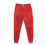 Red Polygonal Geometric Print Jogger Pants