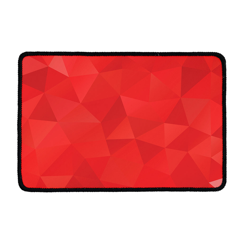 Red Polygonal Geometric Print Kitchen Mat