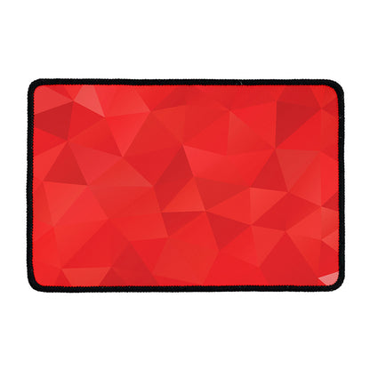Red Polygonal Geometric Print Kitchen Mat