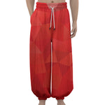Red Polygonal Geometric Print Lantern Pants