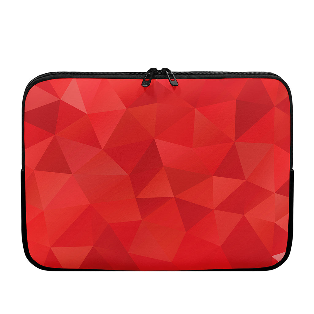 Red Polygonal Geometric Print Laptop Sleeve
