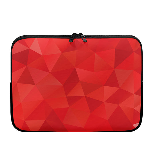Red Polygonal Geometric Print Laptop Sleeve