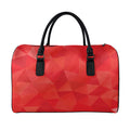 Red Polygonal Geometric Print Leather Duffel Bag
