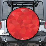 Red Polygonal Geometric Print Leather Spare Tire Cover