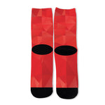 Red Polygonal Geometric Print Long Socks