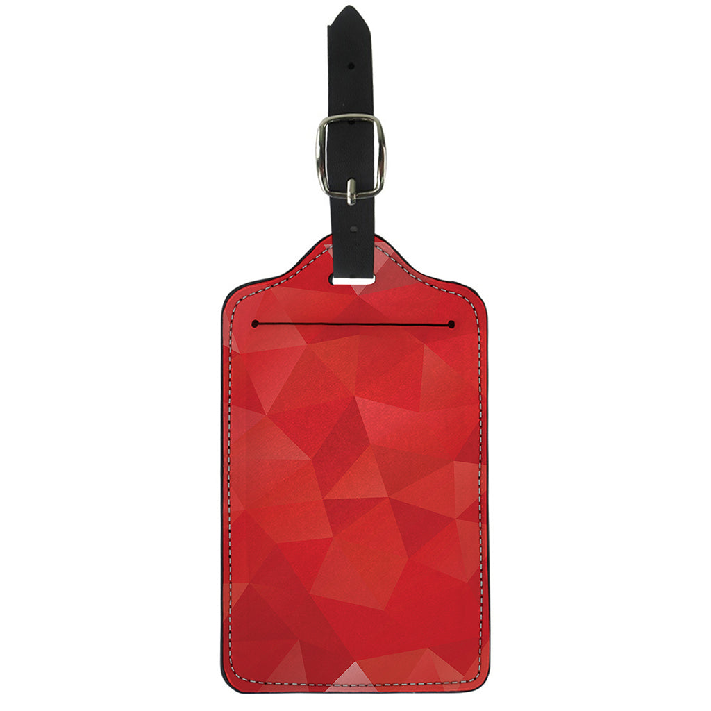 Red Polygonal Geometric Print Luggage Tag