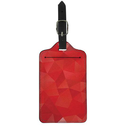 Red Polygonal Geometric Print Luggage Tag