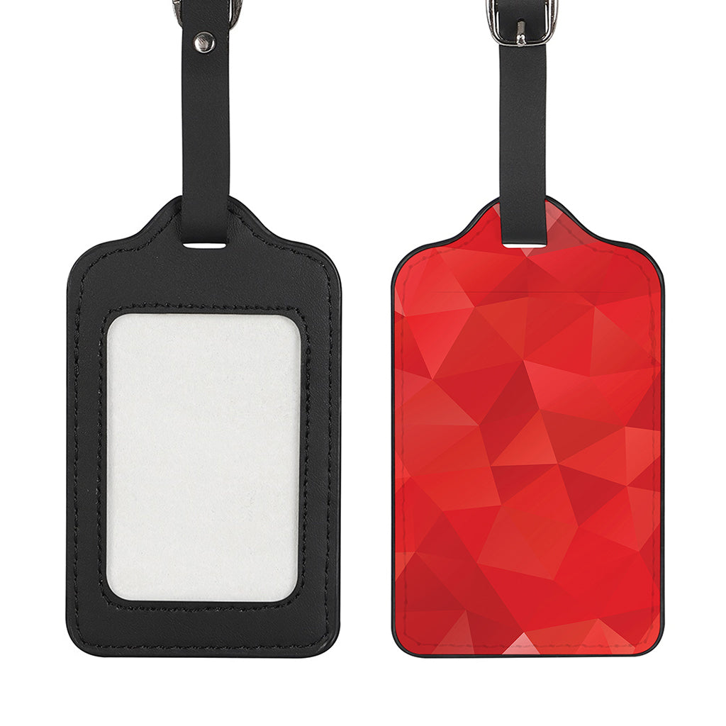 Red Polygonal Geometric Print Luggage Tag