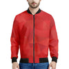Red Polygonal Geometric Print Men's Bomber Jacket