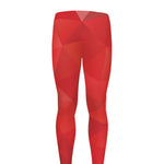 Red Polygonal Geometric Print Men's leggings