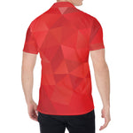 Red Polygonal Geometric Print Men's Shirt