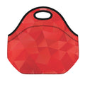 Red Polygonal Geometric Print Neoprene Lunch Bag