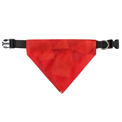 Red Polygonal Geometric Print Over The Collar Dog Bandana