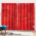 Red Polygonal Geometric Print Pencil Pleat Curtains