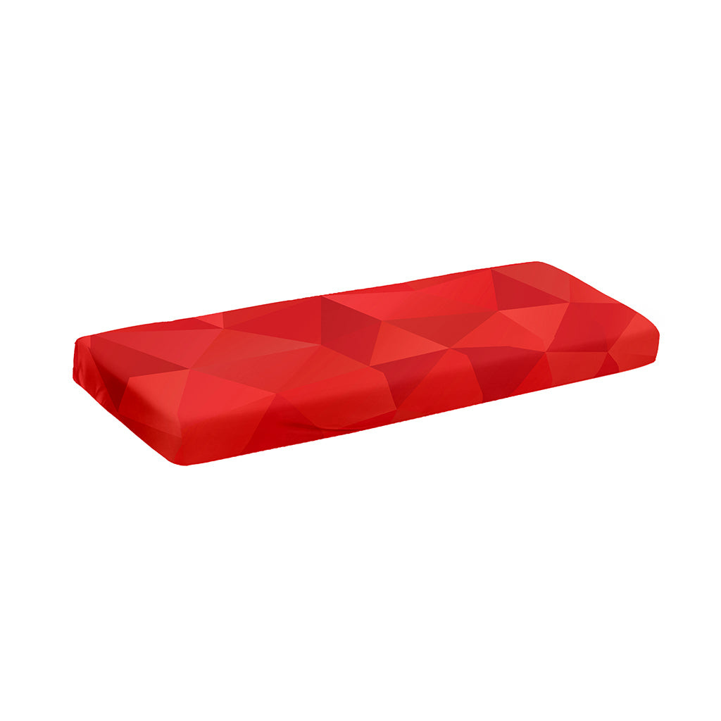 Red Polygonal Geometric Print Piano Keyboard Cover