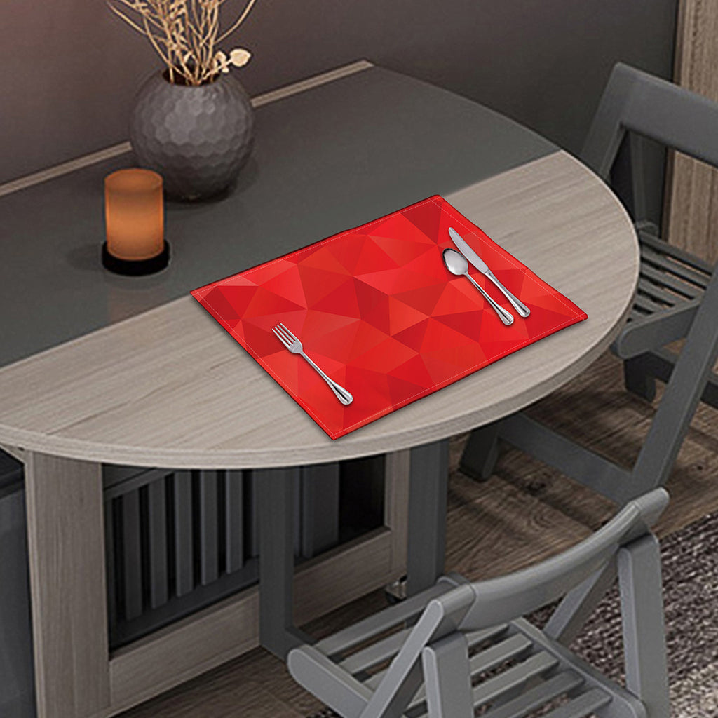 Red Polygonal Geometric Print Placemat
