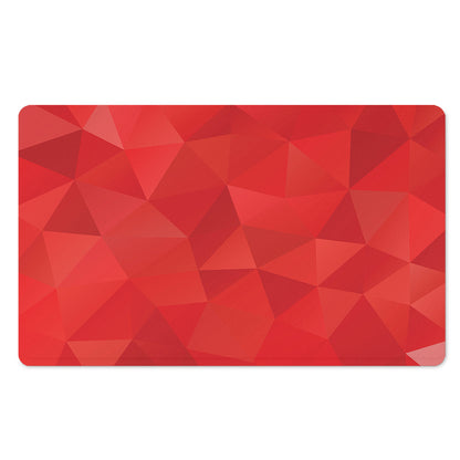 Red Polygonal Geometric Print Polyester Doormat