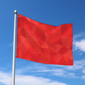 Red Polygonal Geometric Print Polyester Flag