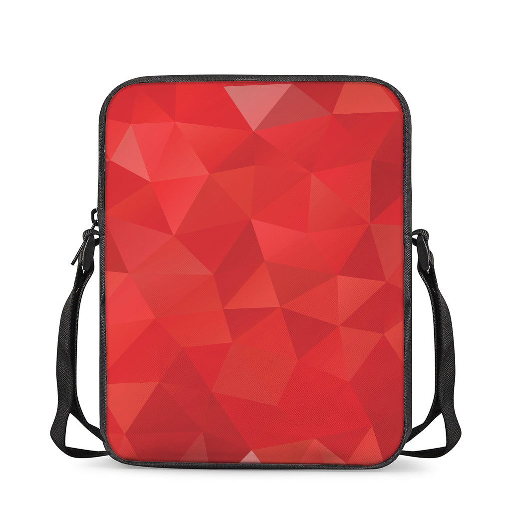 Red Polygonal Geometric Print Rectangular Crossbody Bag