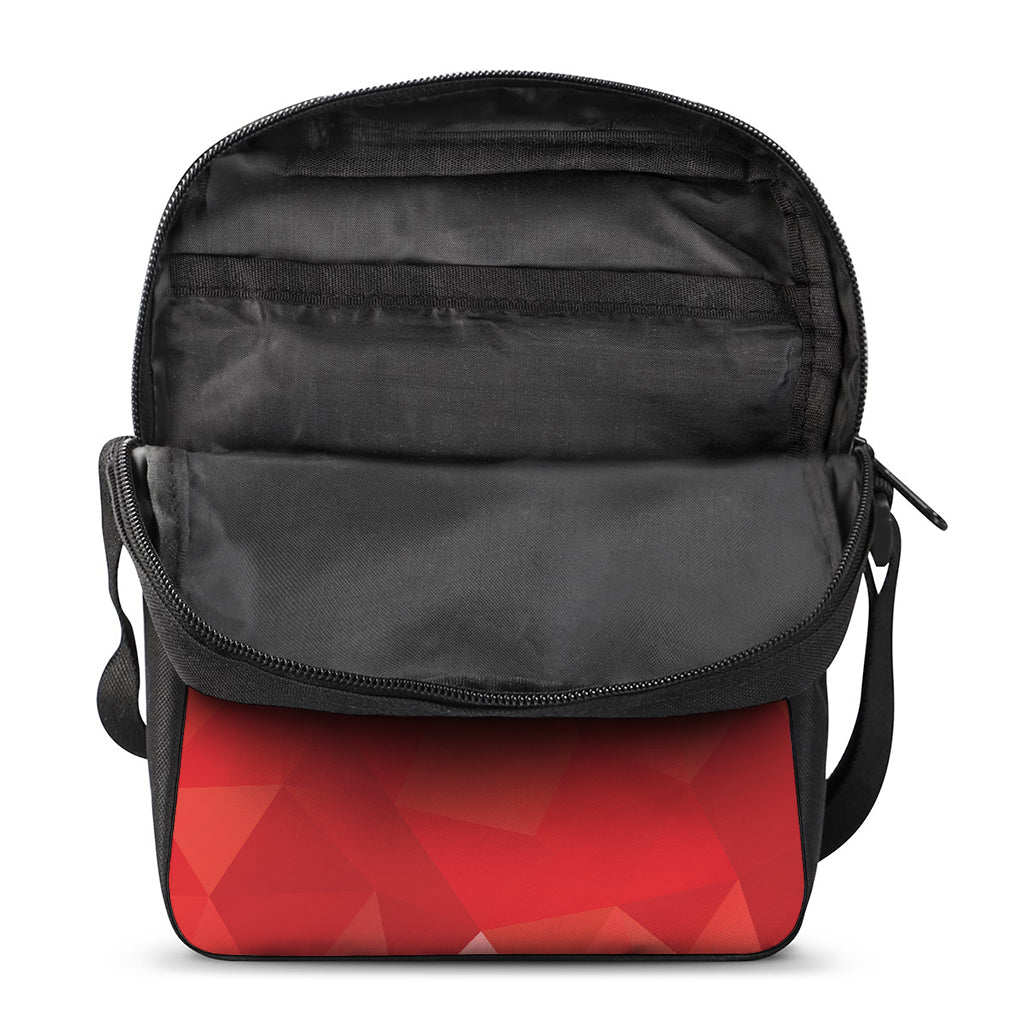Red Polygonal Geometric Print Rectangular Crossbody Bag