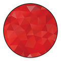 Red Polygonal Geometric Print Round Floor Mat