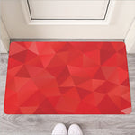 Red Polygonal Geometric Print Rubber Doormat