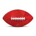 Red Polygonal Geometric Print Rugby Ball