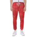 Red Polygonal Geometric Print Joggers