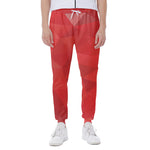 Red Polygonal Geometric Print Scuba Joggers
