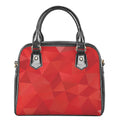 Red Polygonal Geometric Print Shoulder Handbag