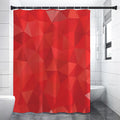 Red Polygonal Geometric Print Shower Curtain