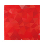 Red Polygonal Geometric Print Silk Bandana