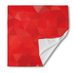 Red Polygonal Geometric Print Silk Bandana