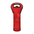 Red Polygonal Geometric Print Single Neoprene Wine Tote