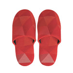 Red Polygonal Geometric Print Slippers