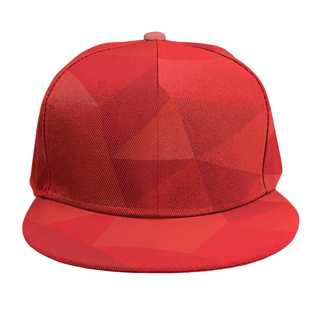 Red Polygonal Geometric Print Snapback Cap