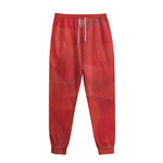 Red Polygonal Geometric Print Sweatpants