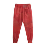 Red Polygonal Geometric Print Sweatpants