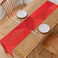 Red Polygonal Geometric Print Table Runner
