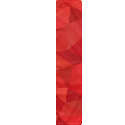 Red Polygonal Geometric Print Table Runner