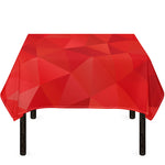 Red Polygonal Geometric Print Tablecloth