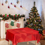 Red Polygonal Geometric Print Tablecloth