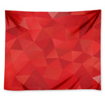 Red Polygonal Geometric Print Tapestry