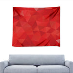 Red Polygonal Geometric Print Tapestry